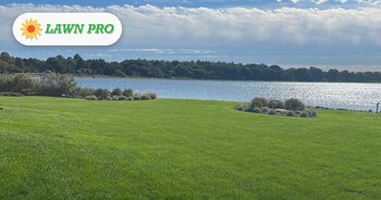 Waterfront Long Island lawn in September cared for by Lawn Pro