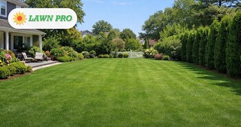 Healthy backyard lawn in Smithtown prepared for fall aeration and seeding